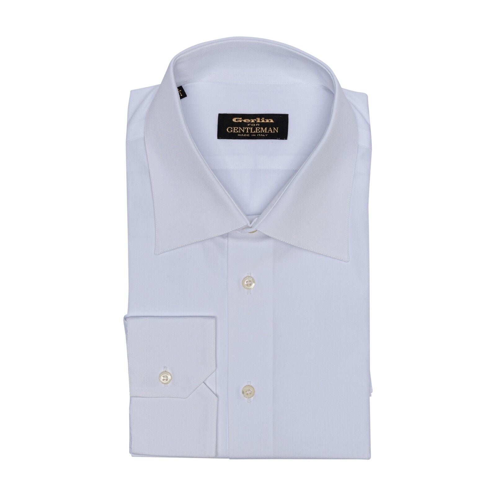 690$ LUXURY GERLIN Shirt White ALUMO FINE Cotton 3A ZILLI