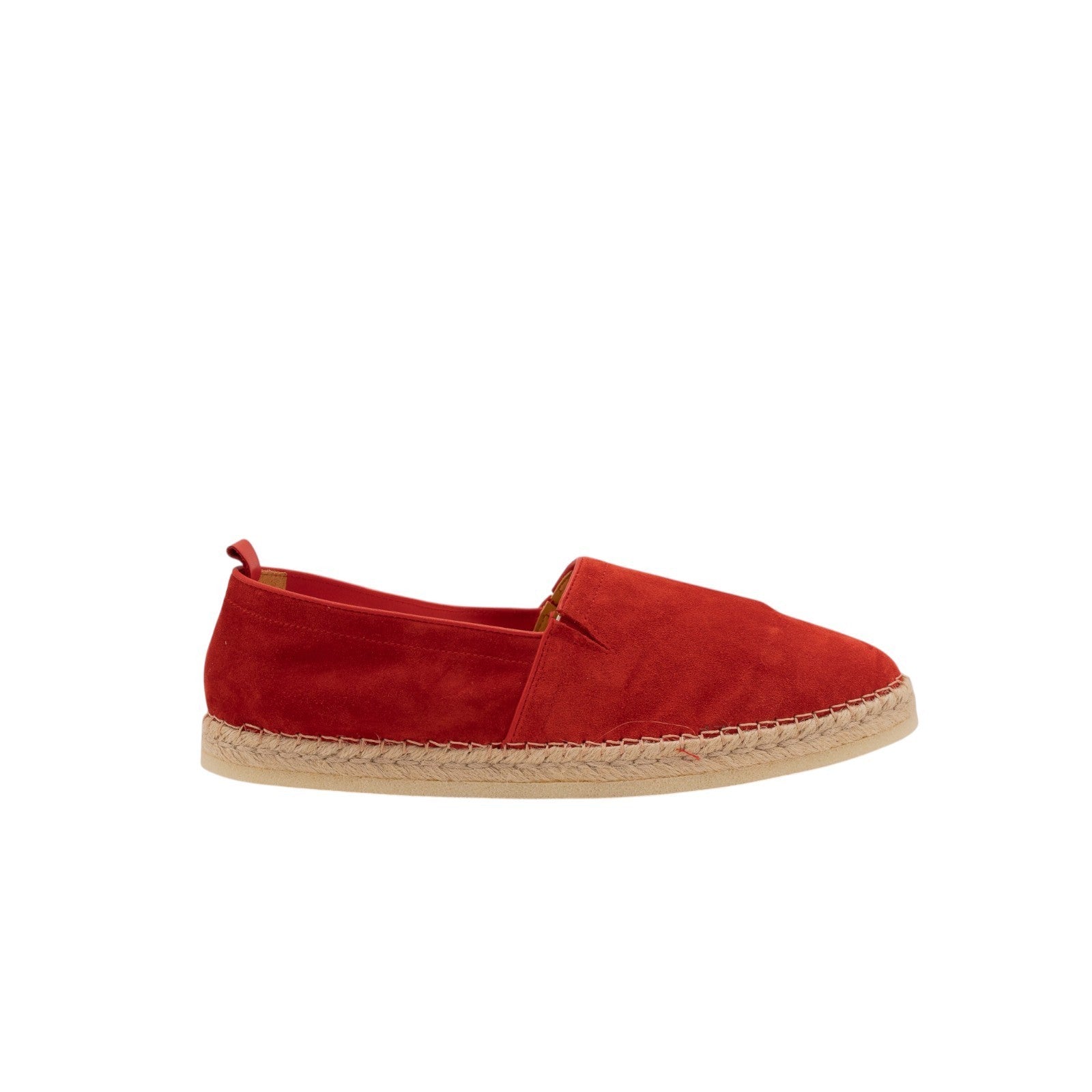 $750 TESTONI "Capri" Espadrillas Shoes Unlined Suede Cherry - Made in Italy