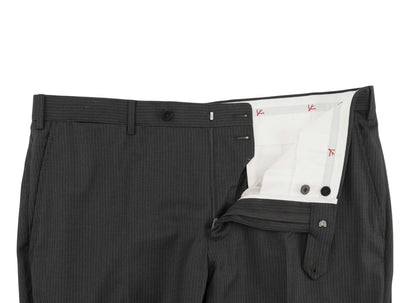 $6850 ISAIA NAPOLI "Capri" Charcoal Gray Suit Hand-Sewn Fine Wool Striped