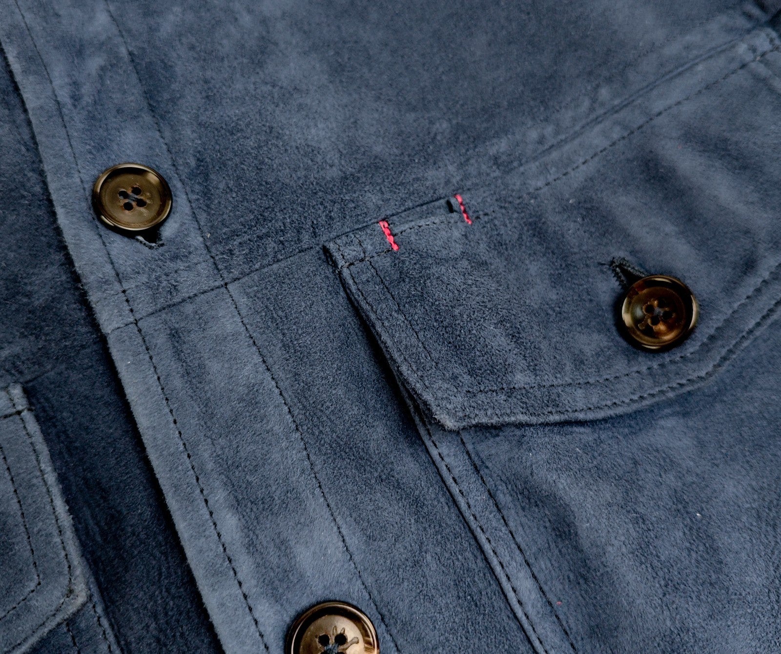 5500$ ISAIA Blue Overshirt Jacket 100% Suede Lambskin Leather 44 US / 54 EU