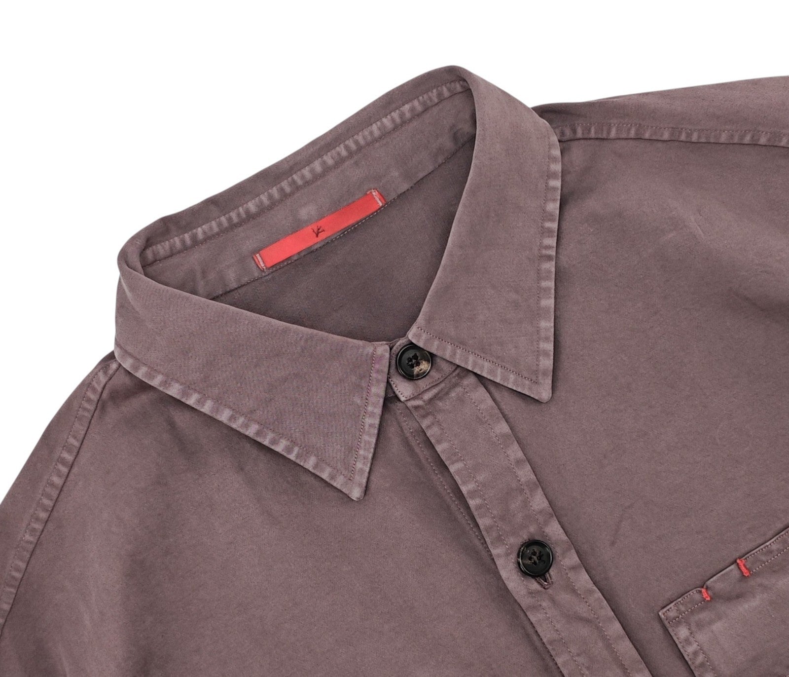 $1650 ISAIA NAPOLI "Comfort" Plum Hand-Sewn Overshirt Jacket Cotton - Silk