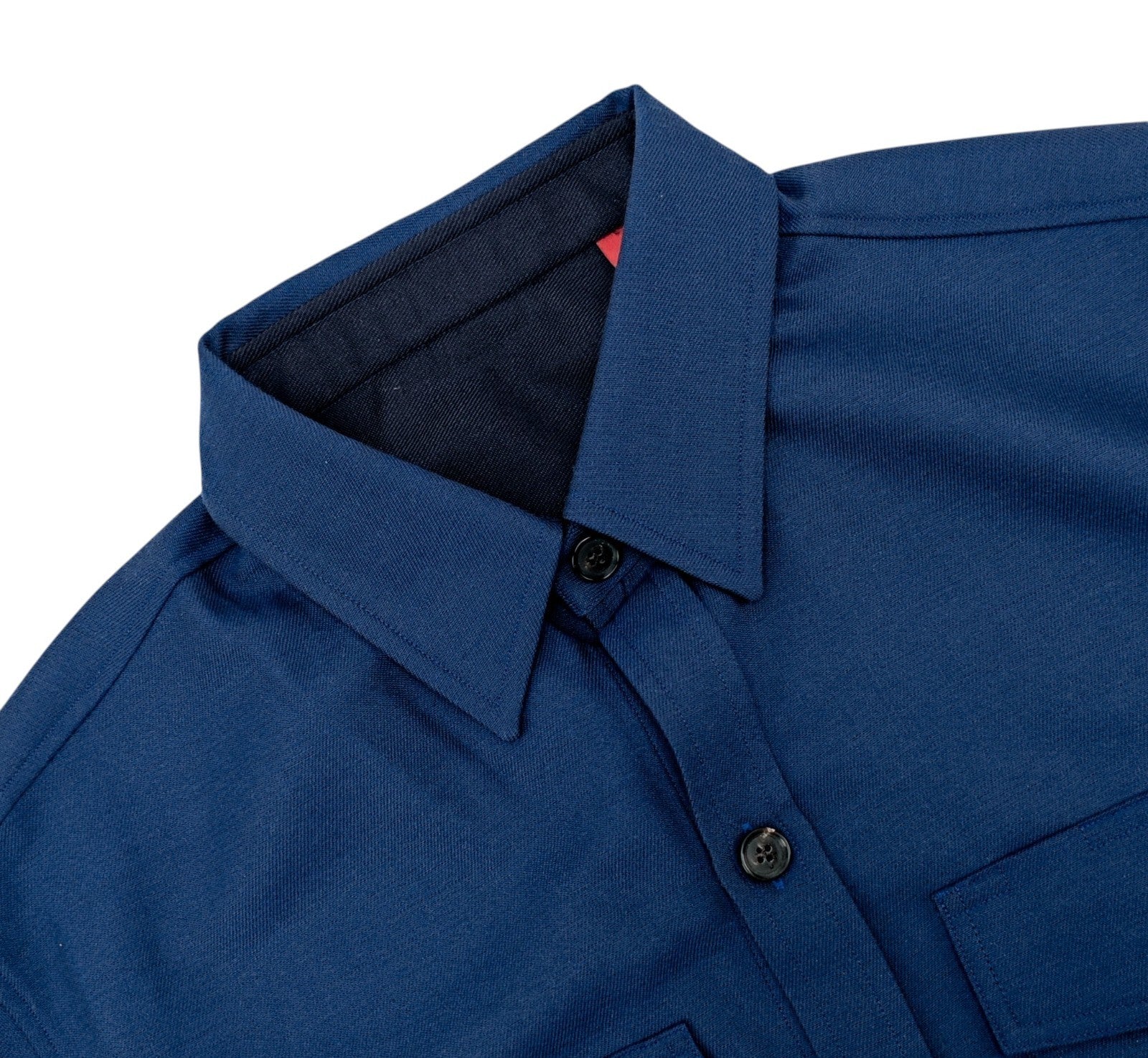 $1850 ISAIA NAPOLI Blue Hand-Sewn Overshirt Jacket Wool - Cashmere  Size XL