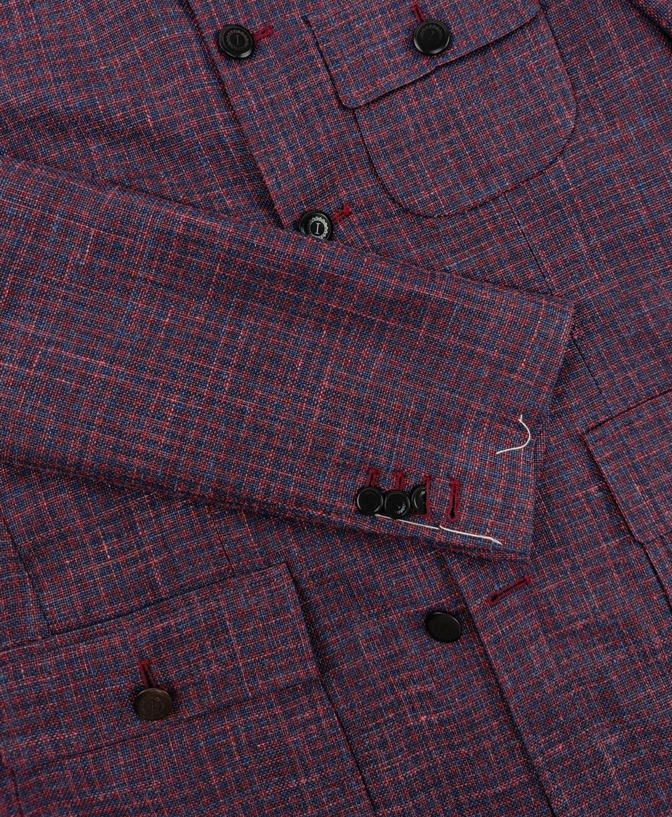 $1940 RUBINACCI NAPOLI Blue Sahariana Guru Jacket Wool /Silk Linen 40 US / 50 EU