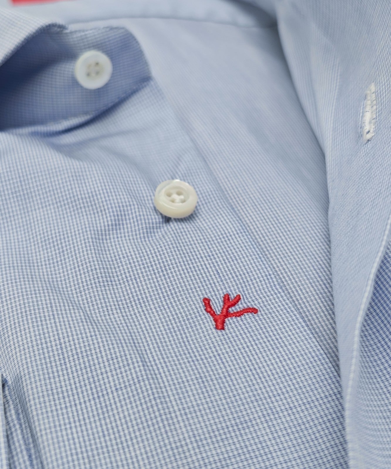 730$ ISAIA NAPOLI "Mix" Blue Dress Shirt Hand-Sewn Checks Lightwheight Cotton