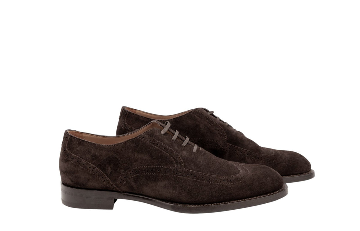 ISAIA NAPOLI Brown Suede Wingtip Brogue Oxford Shoes 10 UK / 11 US / 44 IT