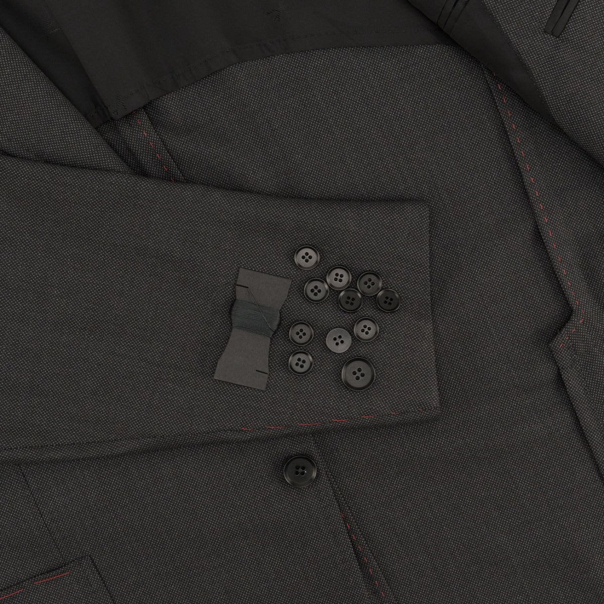 $6550 ISAIA NAPOLI "Capri" Charcoal Gray Suit Hand-Sewn Wool Micro Grisaglia
