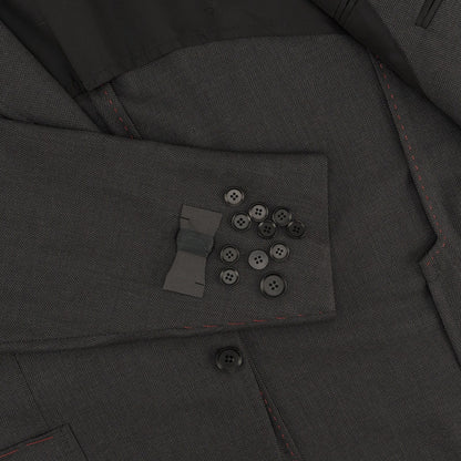 $6550 ISAIA NAPOLI "Capri" Charcoal Gray Suit Hand-Sewn Wool Micro Grisaglia