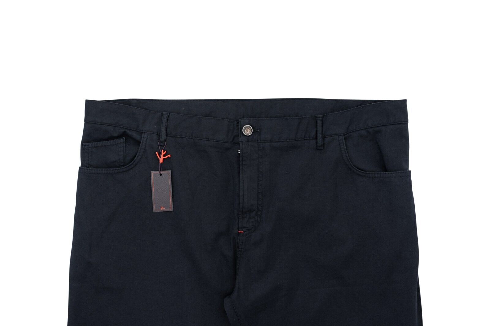690$ ISAIA NAPOLI Blue Navy 5 Pockets Trousers Pant Cotton 44 US / 60 EU
