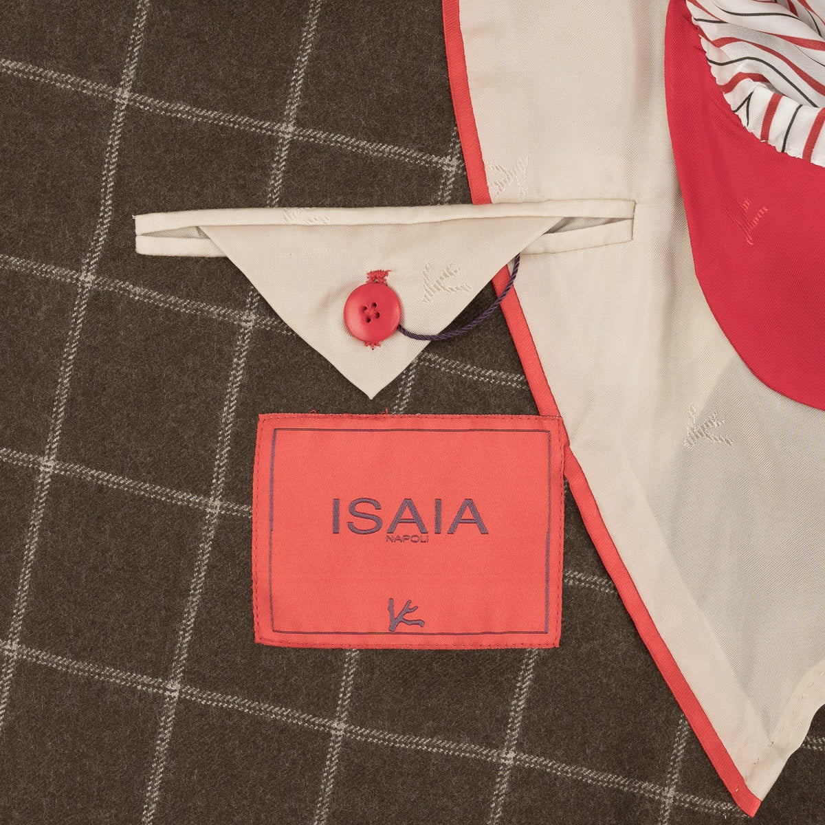 $6850 ISAIA NAPOLI "Capri" Brown Suit Hand-Sewn Black Sheep Wool Windowpane