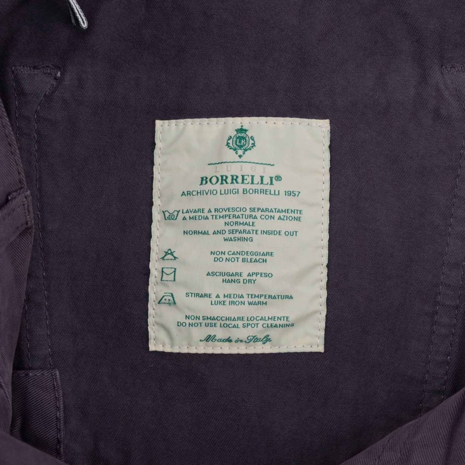 415$ LUIGI BORRELLI NAPOLI Purple Denim Jeans Pant Twill Cotton 34 US / 50 EU