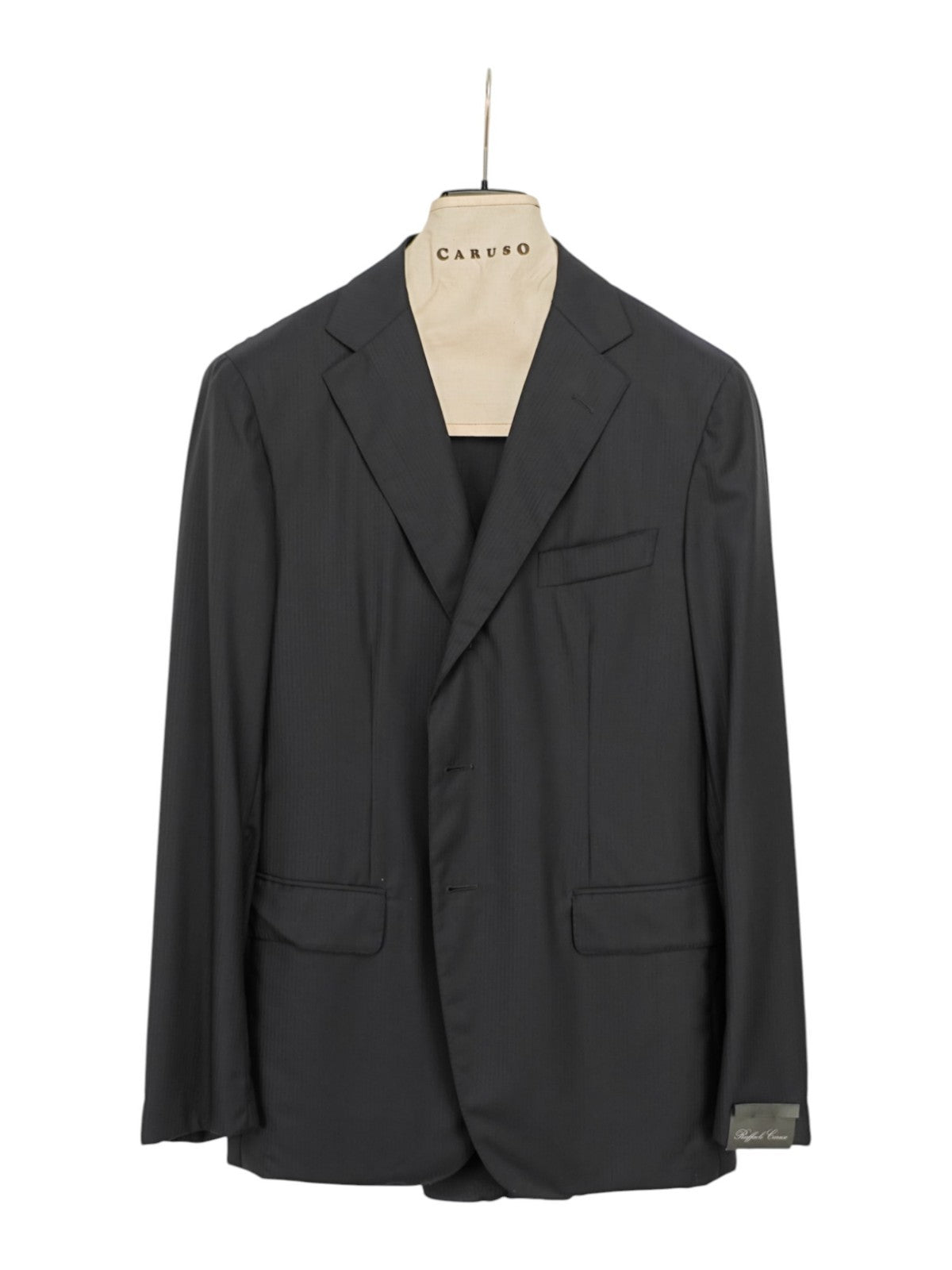 $2200 RAFFAELE CARUSO Blue Midnight Striped Suit LORO PIANA Wool  42 US / 52 EU