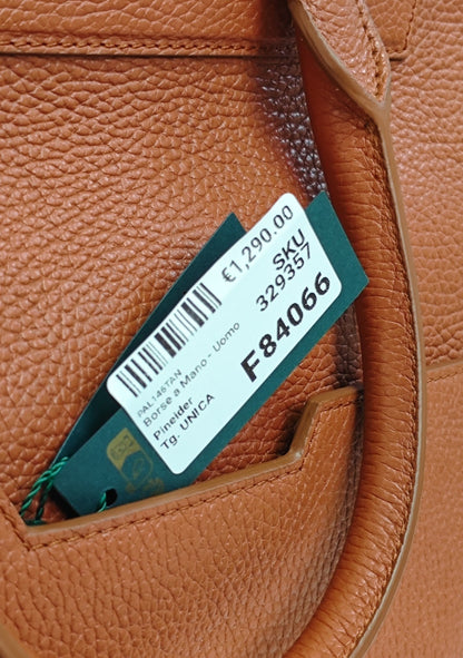 1500$ PINEIDER FIRENZE "Bottolato" PC Briefcase Shopping Tote Bag Grain Calf Rum
