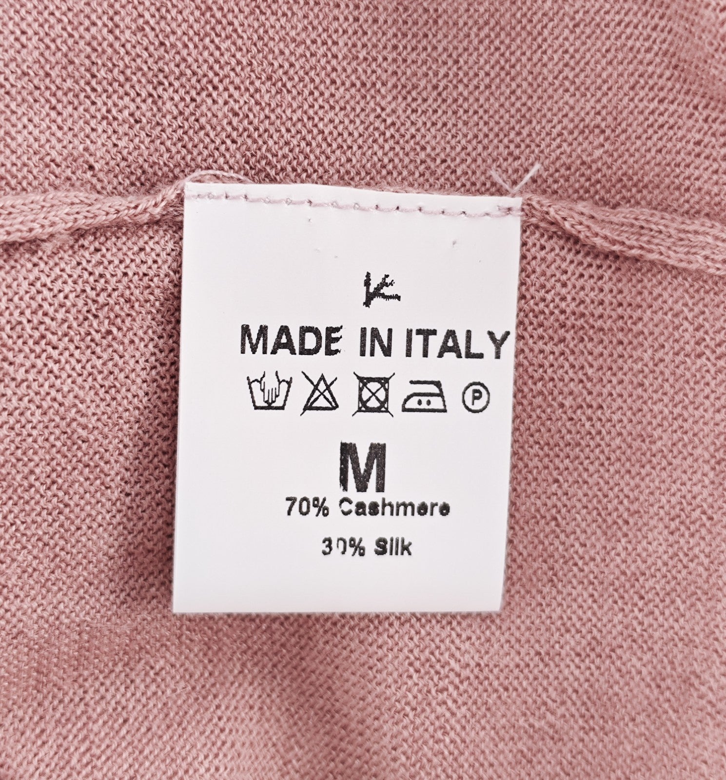 1525$ ISAIA NAPOLI Pink T-Shirt Crewneck Sweater Wool Cashmere - Silk Size M