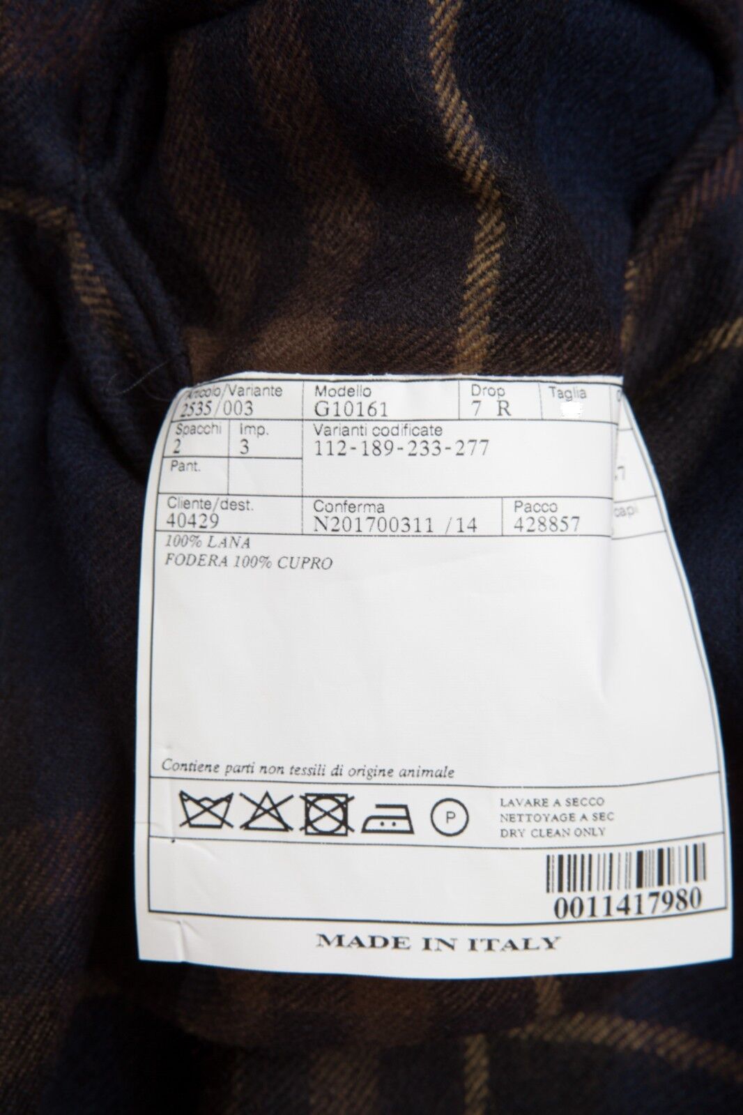 $2045 BELVEST Check Blue Rust Wool Jacket Blazer 42 US / 52 EU Drop 7R  F/W 2018