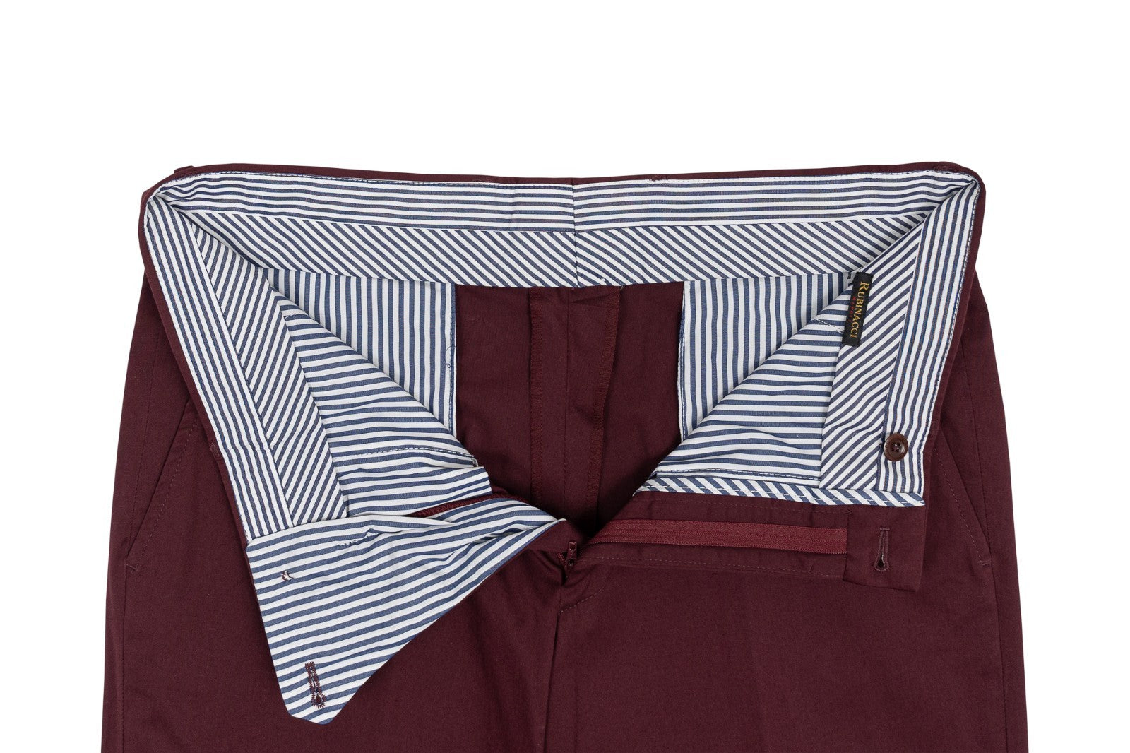 550$ RUBINACCI NAPOLI Burdundy Cotton Chino Trouser Pant Made in Napoli