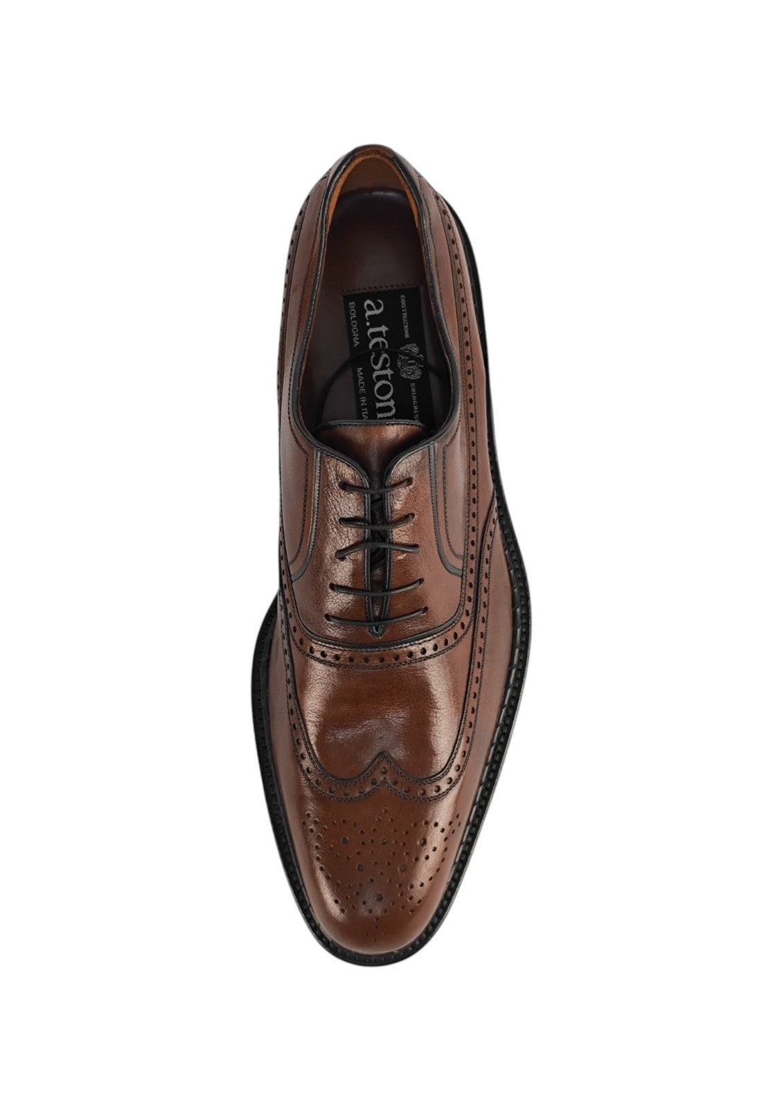 $1550 TESTONI Goodyear Bolognese Oxford Shoes Kangaroo Leather Brown