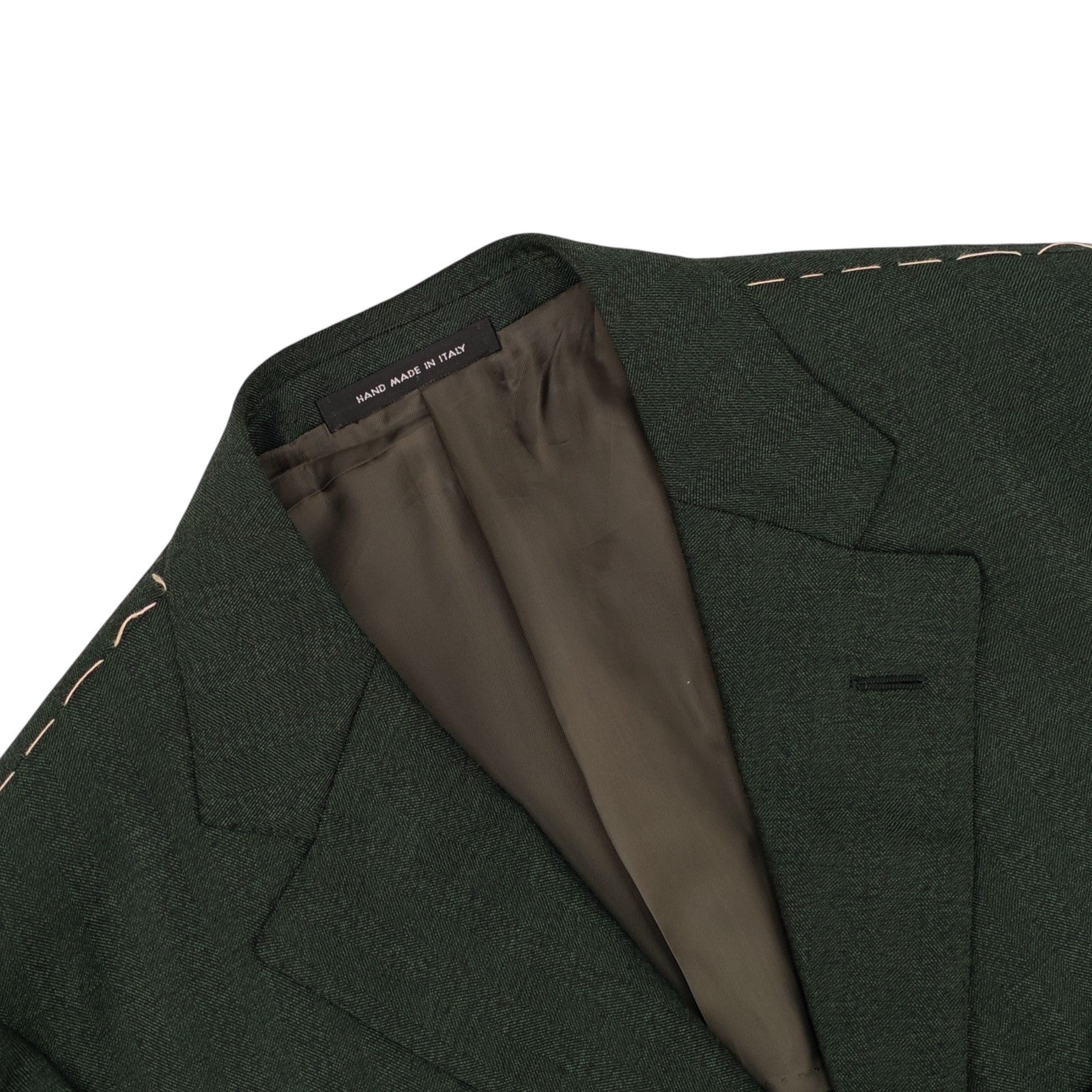 2200$ RAFFAELE CARUSO Green 100% Cashmere 3/2 Roll Jacket Sport Coat 40 US 50 IT