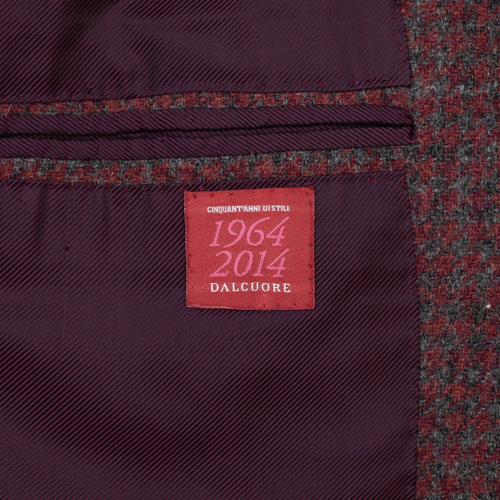 Sartoria DALCUORE NAPOLI Total Hand-Sewn Suit Burgundy Flannel Wool 40 US 50 EU