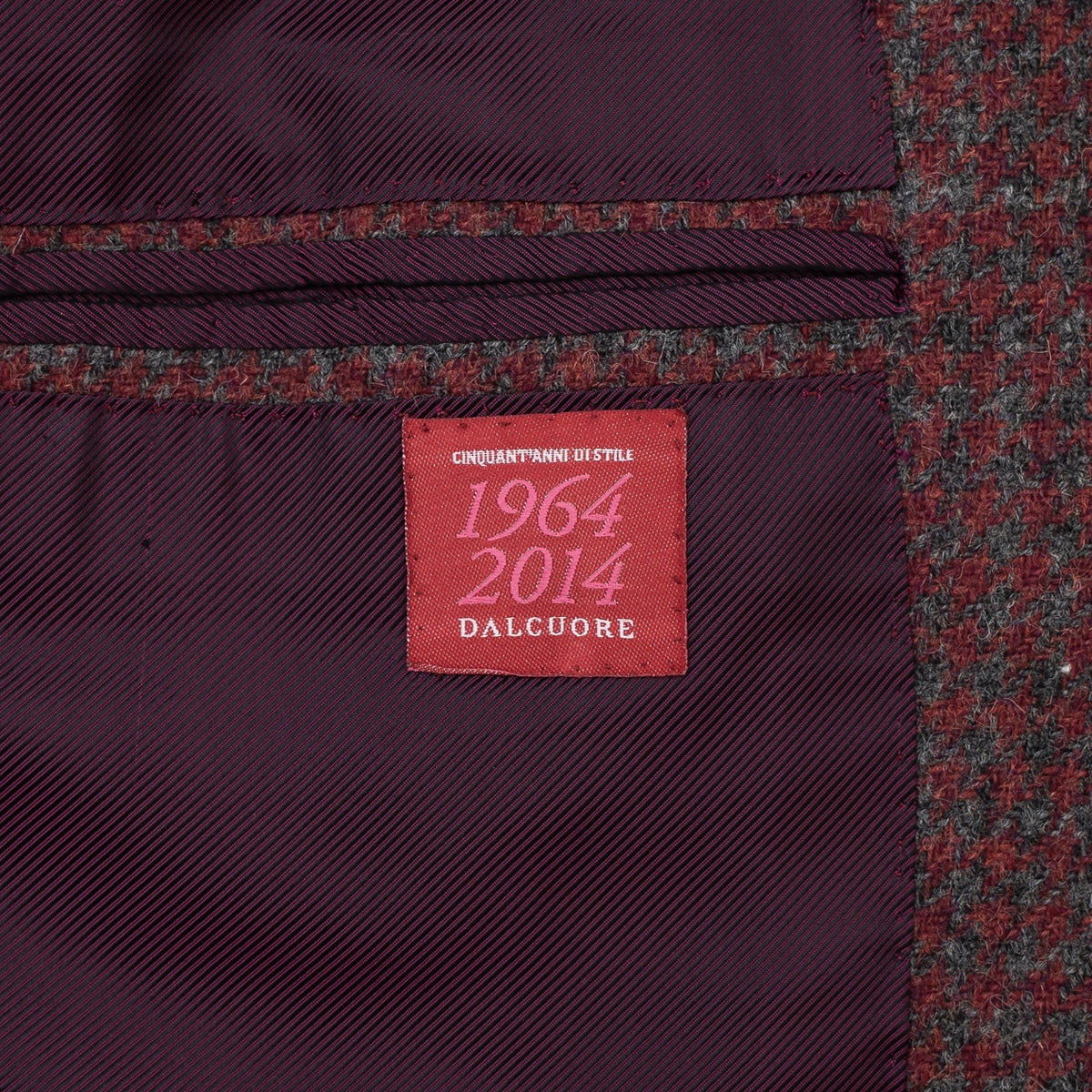Sartoria DALCUORE NAPOLI Total Hand-Sewn Suit Burgundy Flannel Wool 40 US 50 EU