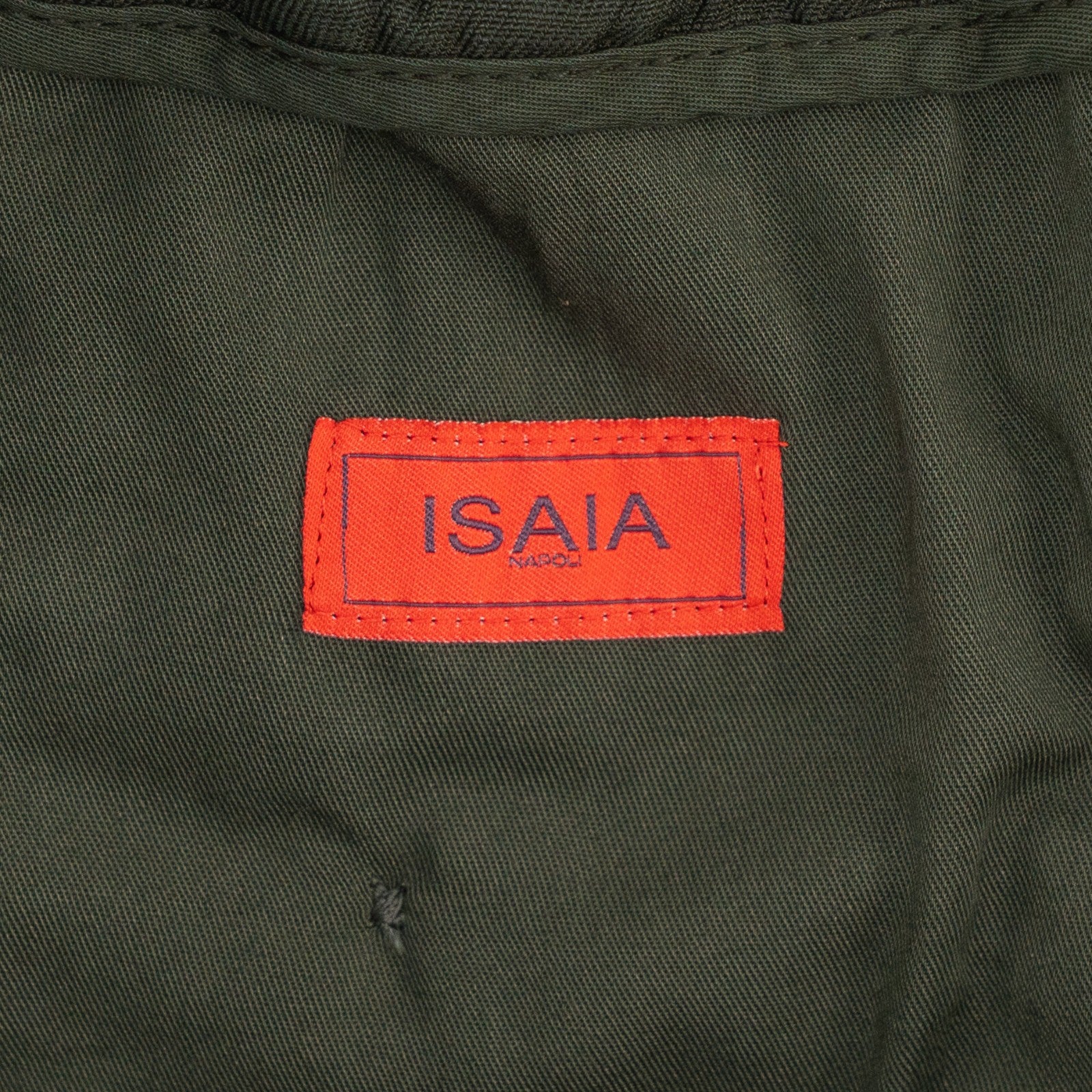 1150$ ISAIA NAPOLI Dark Green Drawstring Pant Regular Cotton-Linen 32 US /48 EU