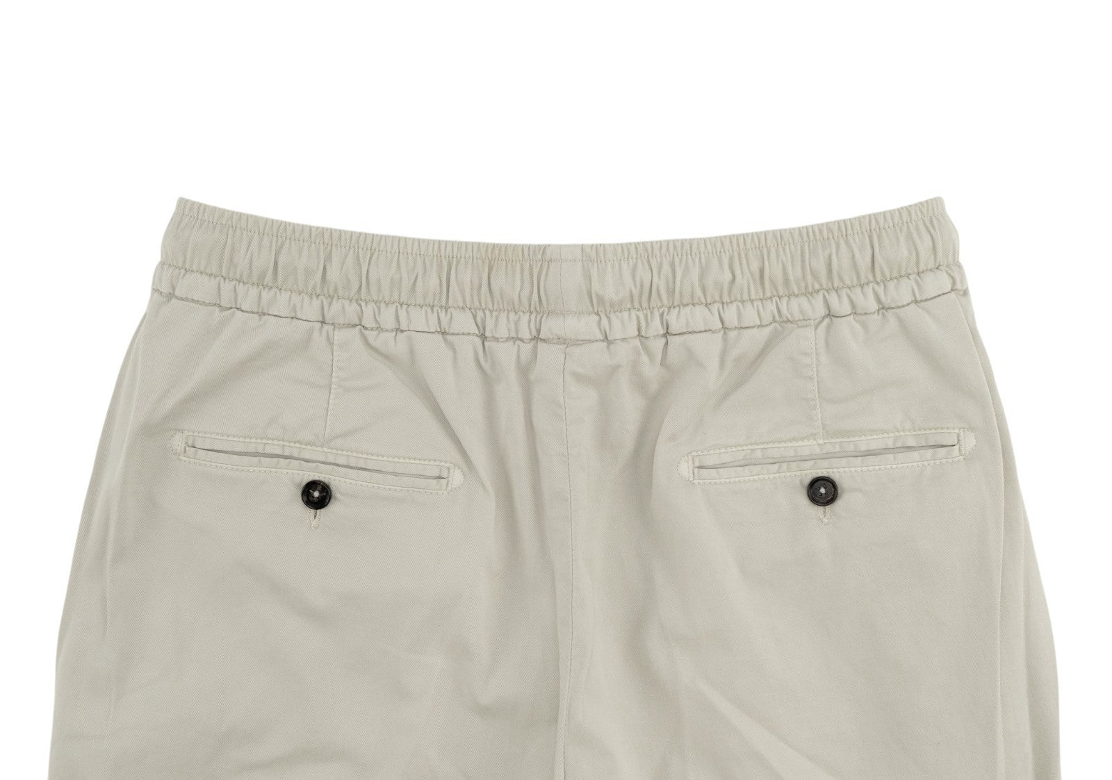 1050$ ISAIA NAPOLI Ivory Drawstring Pant Cotton Relaxed Tapered Fit 34 US 50 IT