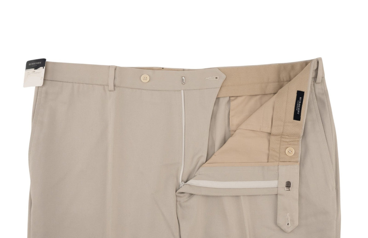 700$ BURBERRY LONDON Beige Chino Pant Twill Cotton Regular Fit 42 US / 58 EU