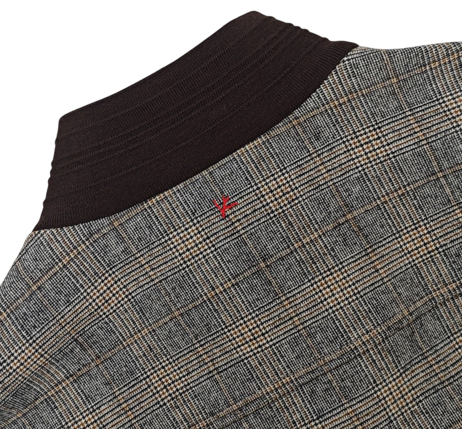 $3800 ISAIA NAPOLI Varsity Bomber Jacket Gray Wool + Suede 38 US / 48 EU