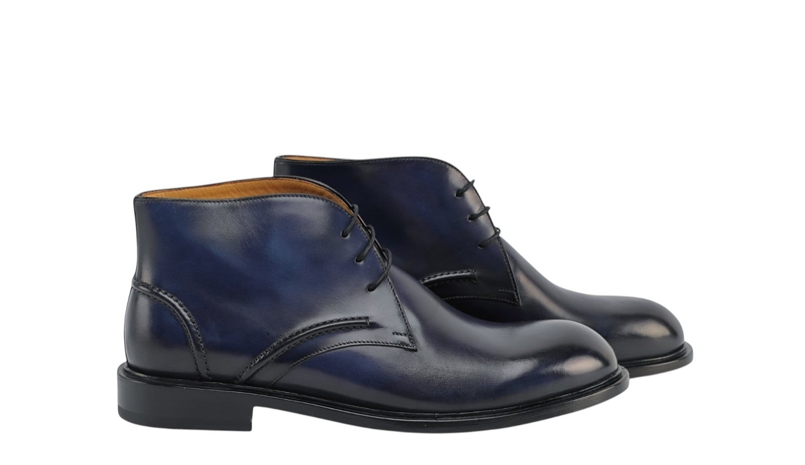 1300$ TESTONI Blue Desert Boot BOLOGNESE Antique Calf  8 UK / 9 US / 42 IT