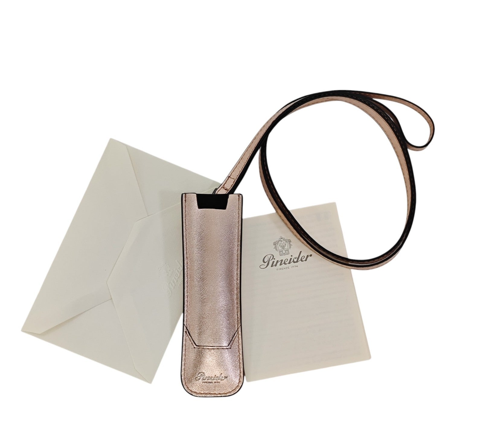 150$ PINEIDER FIRENZE 1774 "Metro Smooth" Pen Holder Calf Laminated Rose