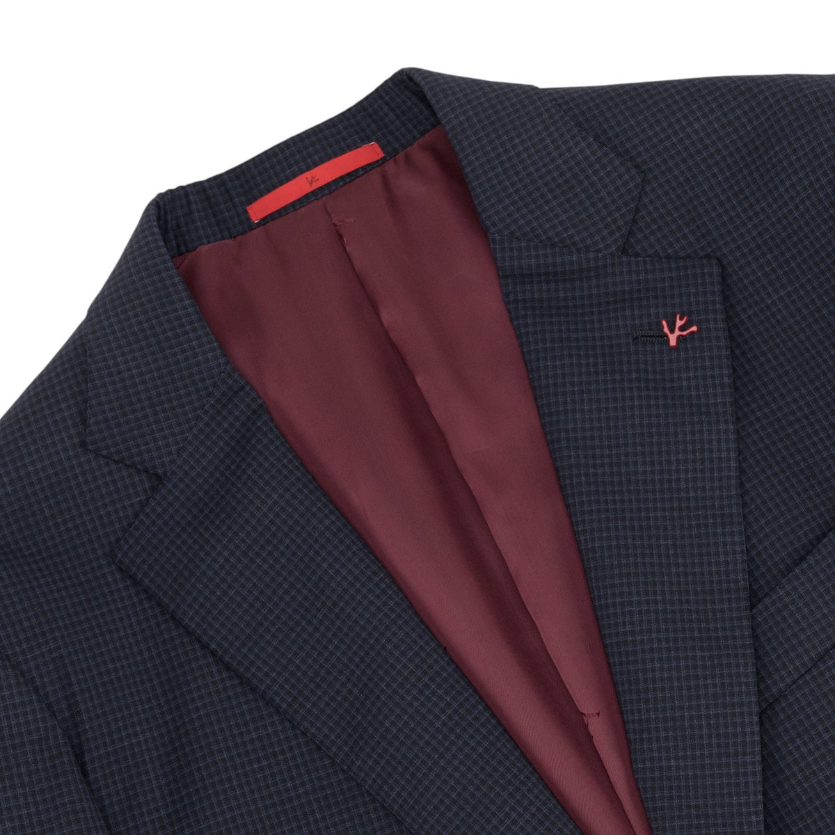 $6700 ISAIA "Gregorio" Dark Blue Suit Checks Fine Wool / Silk 38 US / 48 EU 7R