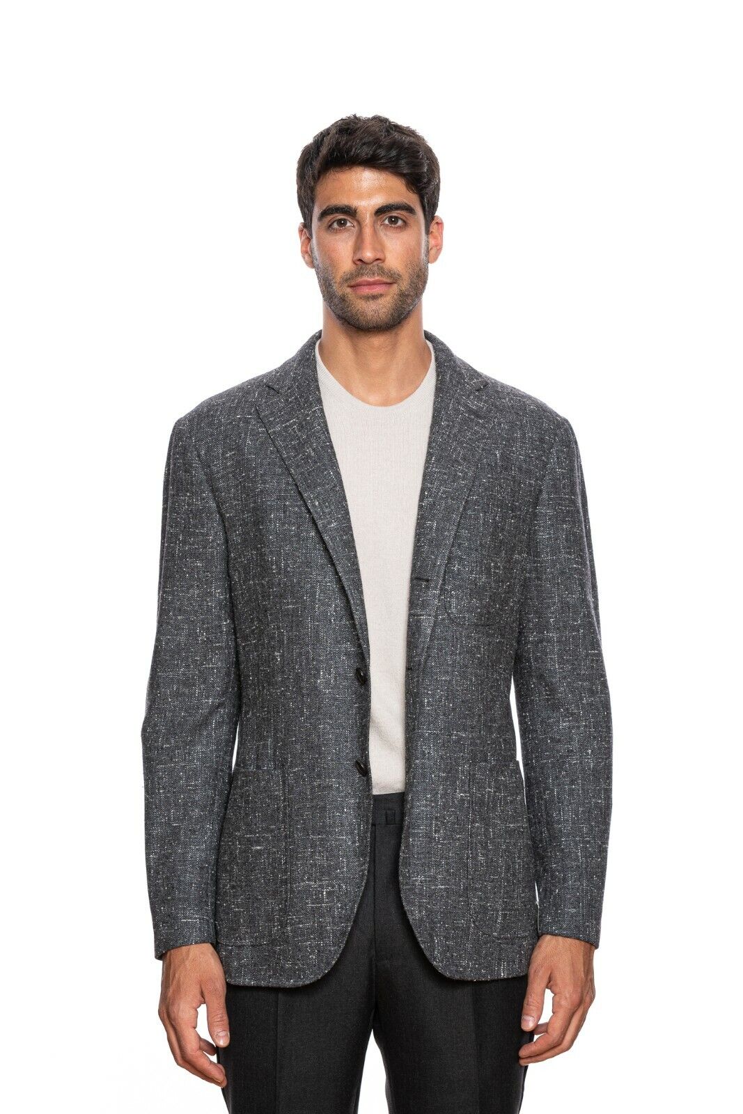 $2295 BELVEST Gray Wool Cashmere Silk Jacket 42 US / 52 EU Drop 8R  F/W 2018