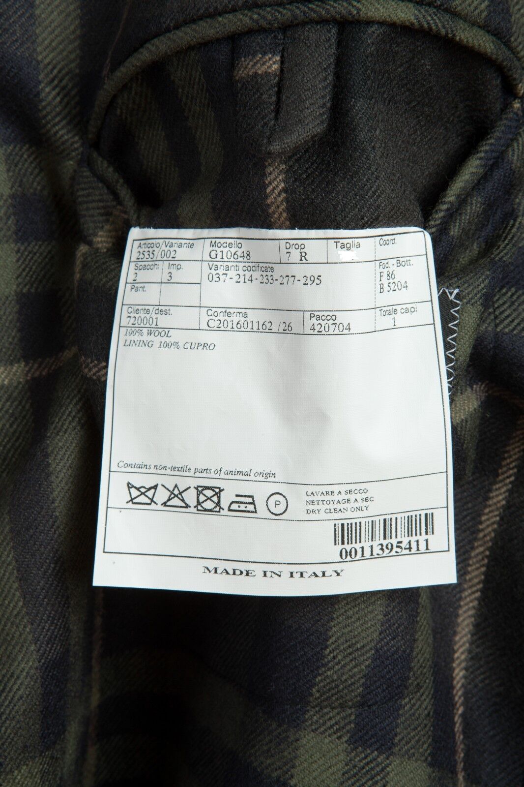 $2295 BELVEST Blue Green Wool Check Jacket Blazer 42 US / 52 EU Drop 7R  