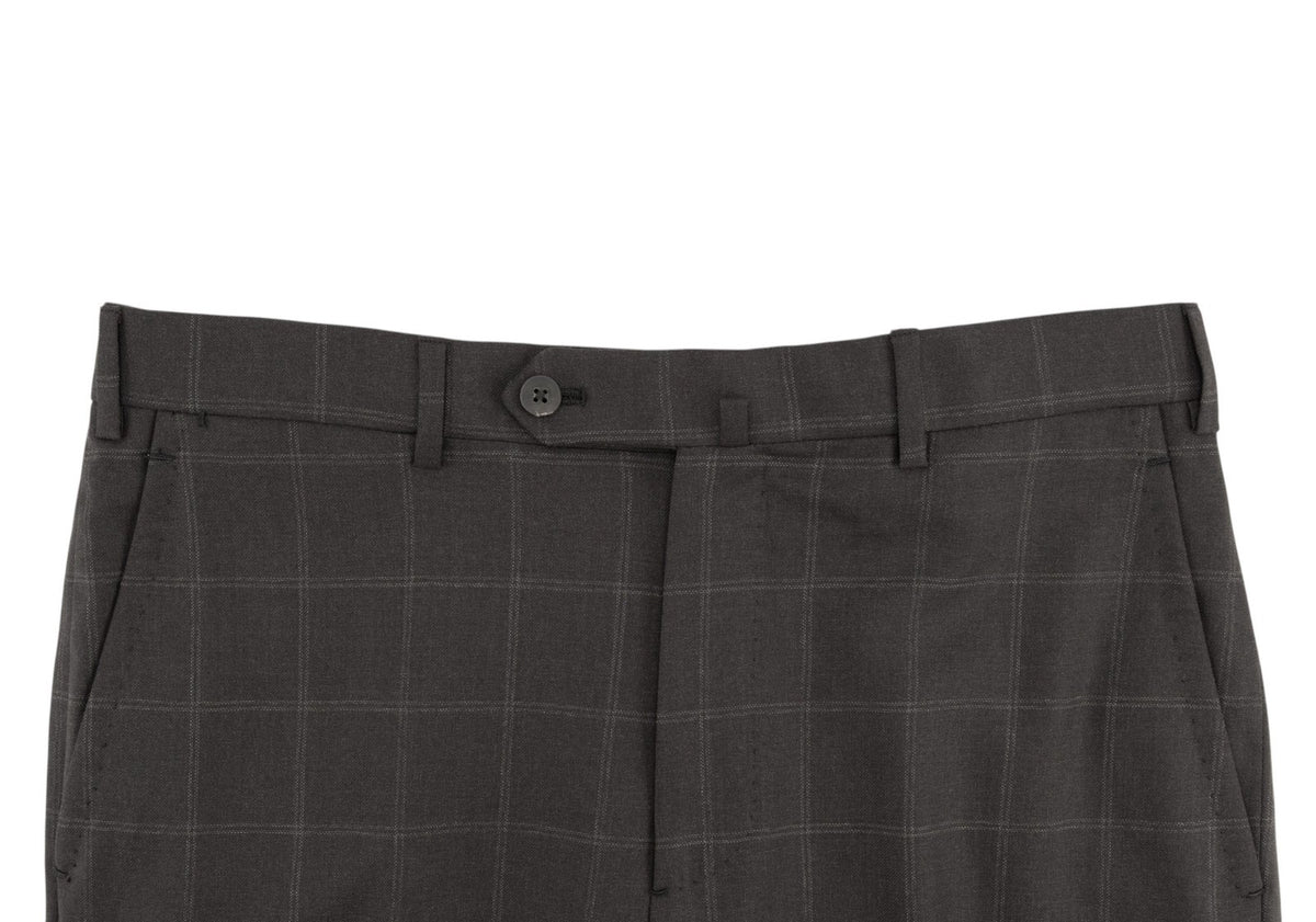 $6850 ISAIA NAPOLI "Gregorio" Dark Gray Suit Hand-Sewn Fine Wool Checks