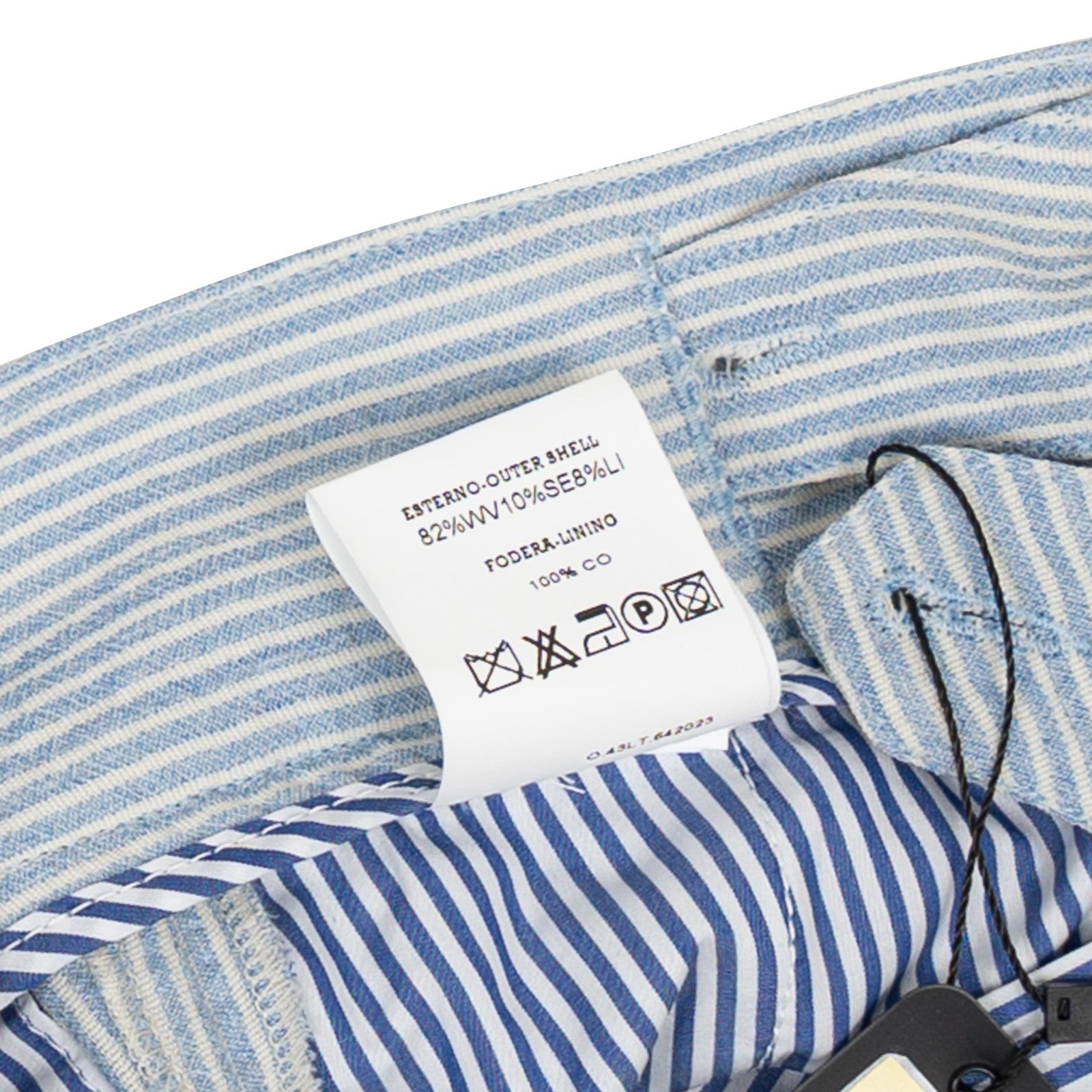 670$ RUBINACCI NAPOLI "Manny" Blue High Rise Pant Wool Silk Linen 28 US / 44 EU