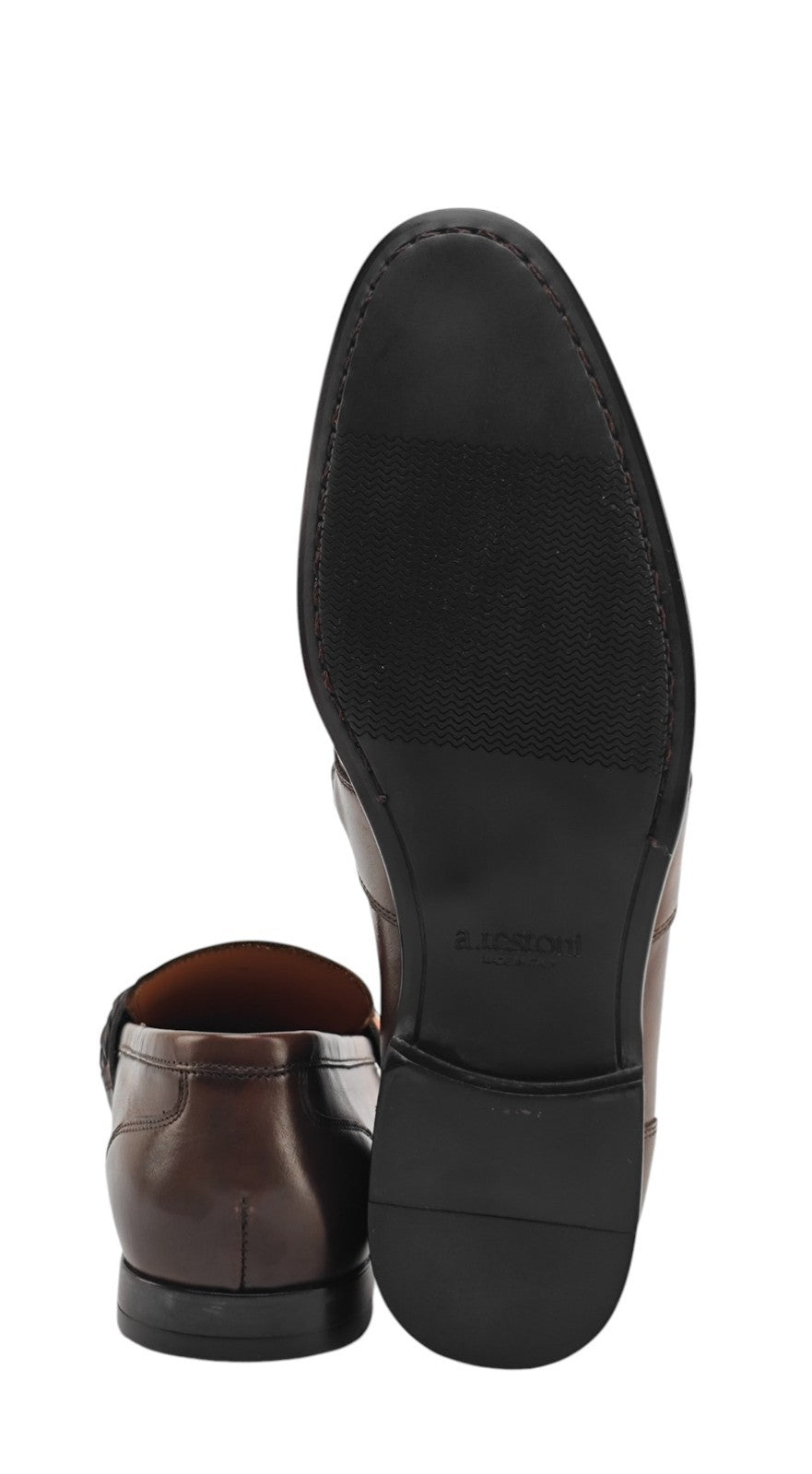 1200$ TESTONI Loafer Shoes Burnished Calf Cigar Brown 8 UK / 9 US / 42 IT
