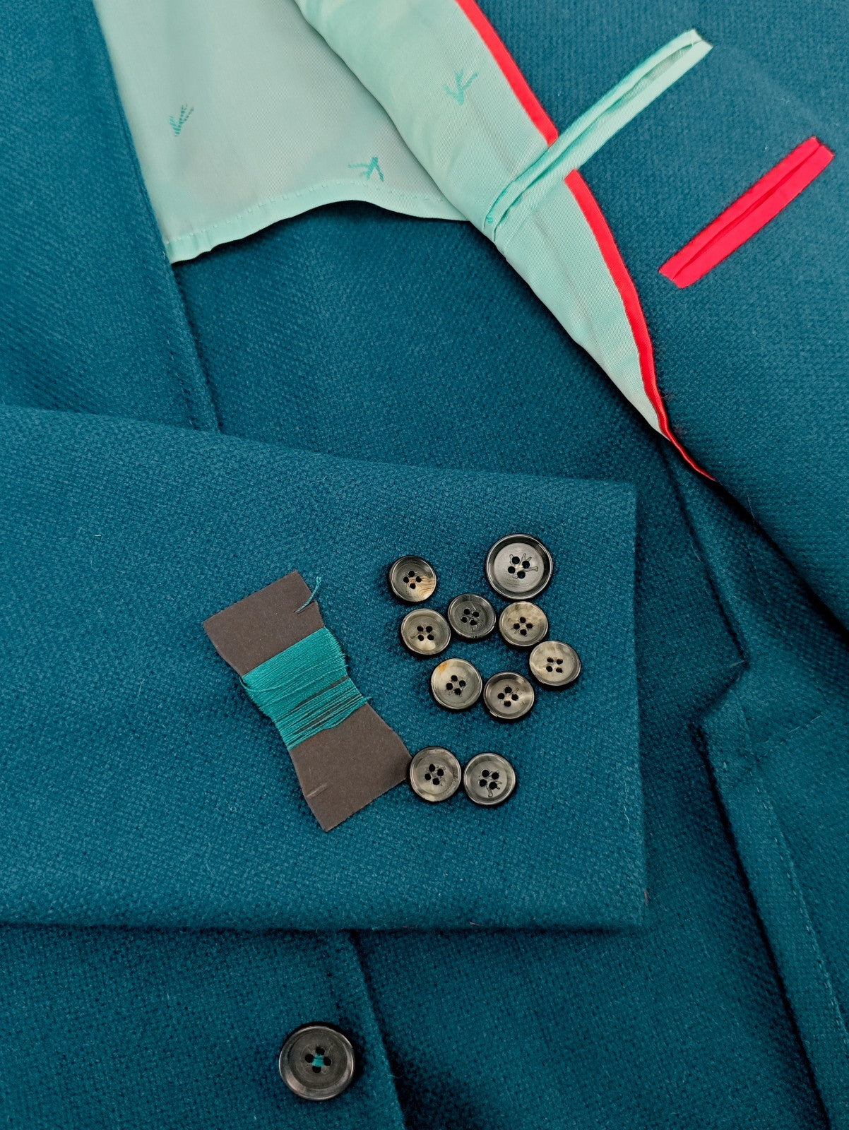 $5800 ISAIA NAPOLI "Domenico" Petrol Blue Jacket Sport Coat Knit 100% Cashmere