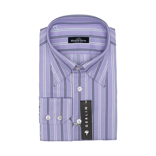 690$ LUXURY GERLIN Shirt Point Collar Lilac Cotton 16 - 41 - 7O BIJAN
