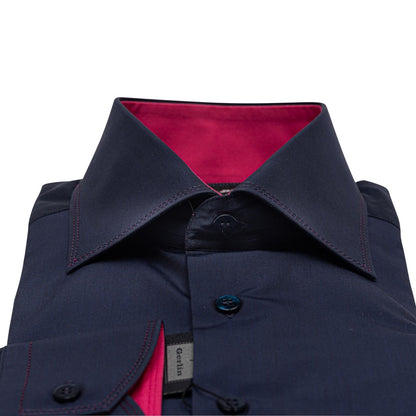 690$ LUXURY GERLIN Shirt Blue "SILK THREADS" ALUMO Cotton 16 41 4B ZILLI