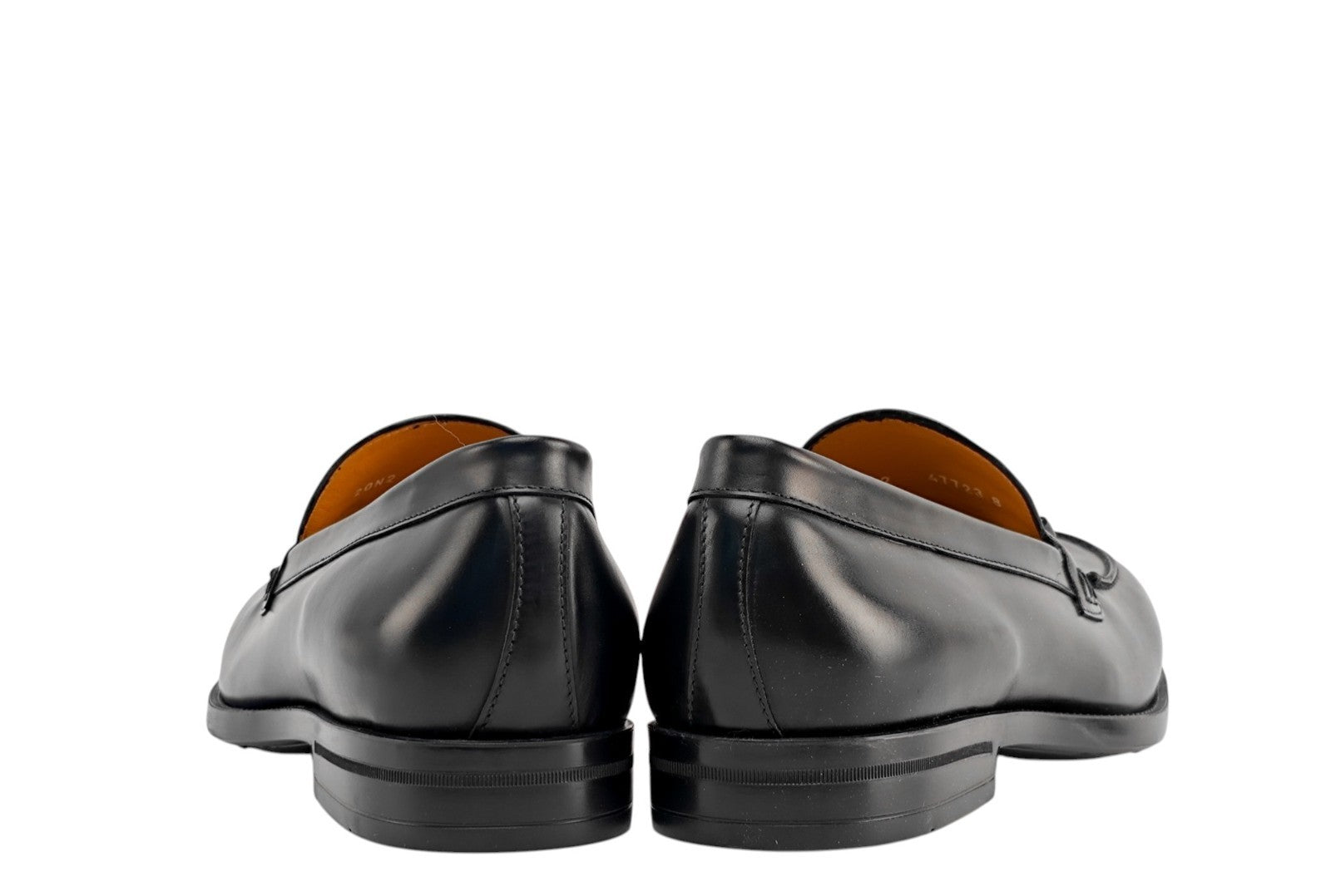 1300$ TESTONI Loafer Shoes Polished Lux Calf Black + Metal 8 UK / 9 US / 42 IT