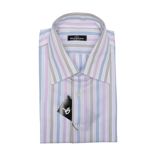 690$ ITALIAN LUXURY GERLIN Shirt Striped White Cotton 16 - 41 - 1Q BIJAN