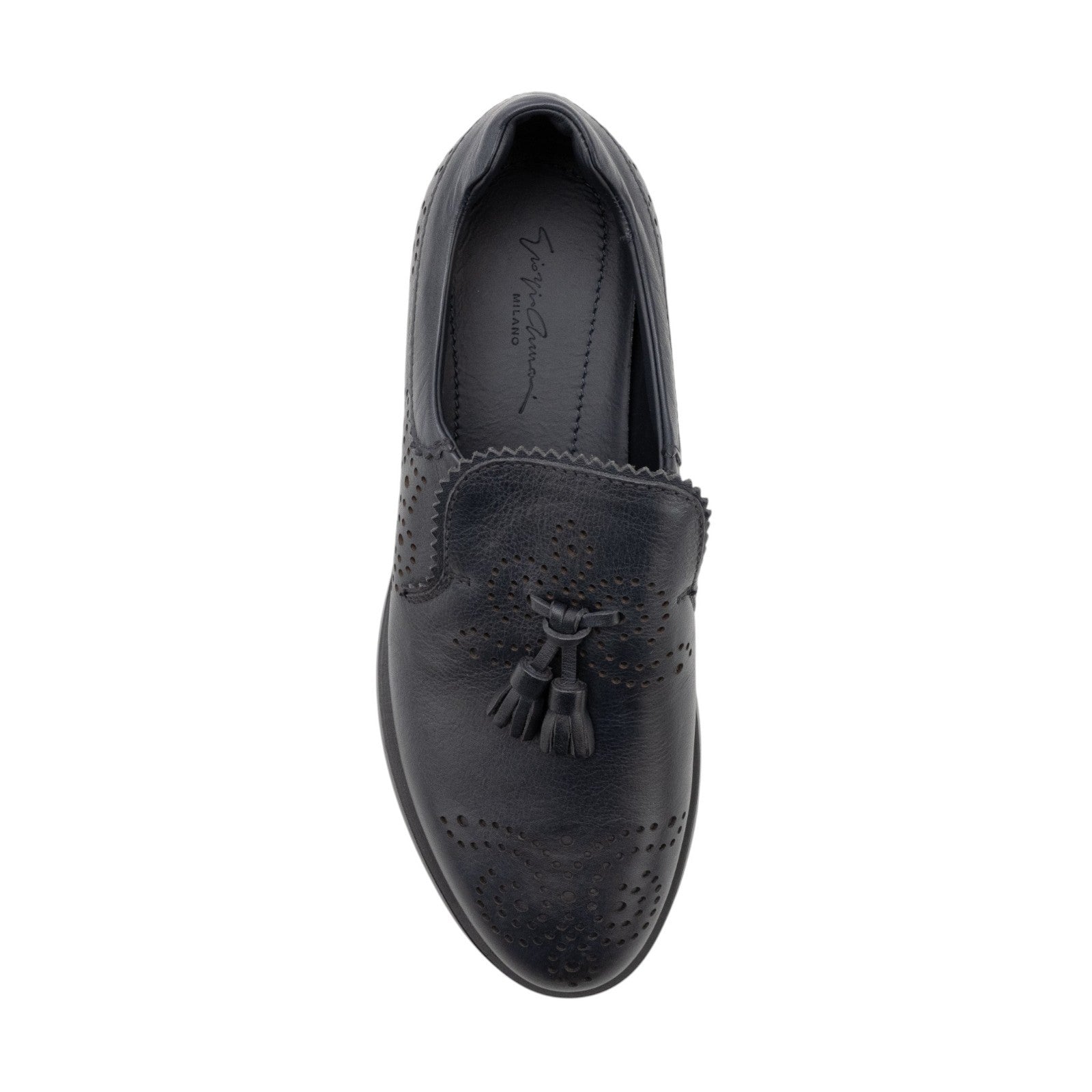 1020$ GIORGIO ARMANI Shoes Tassel Loafers Brogue Blue Leather 6 UK  7 US  40 IT