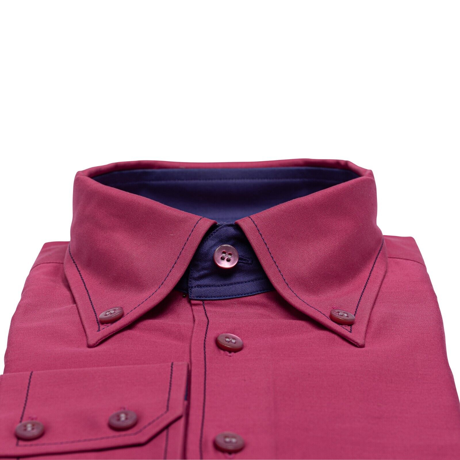 690$ LUXURY GERLIN Shirt Cotton Dark Pink Point Collar 16 - 41 5A BIJAN