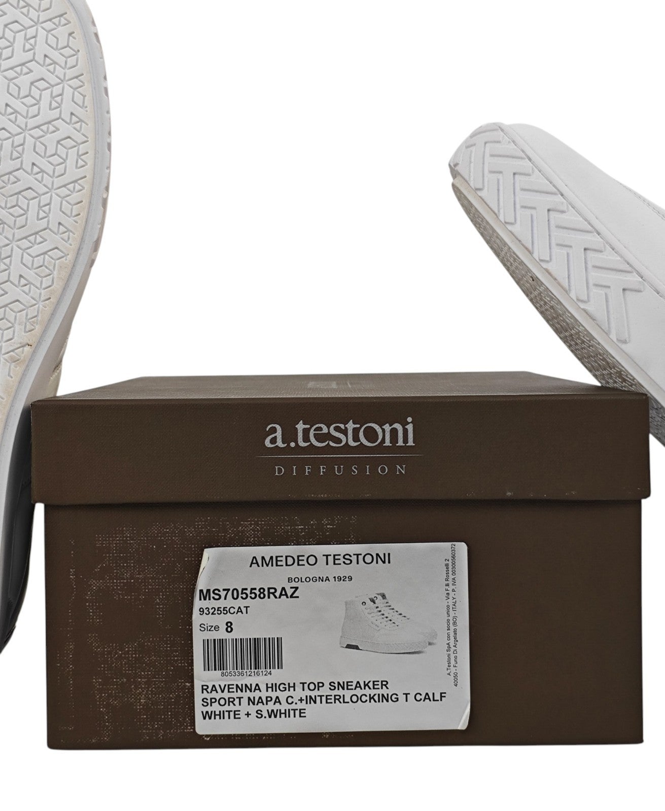 1100$ TESTONI Ravenna High Top Sneaker Nappa Leather 8 UK / 9  US / 42 IT