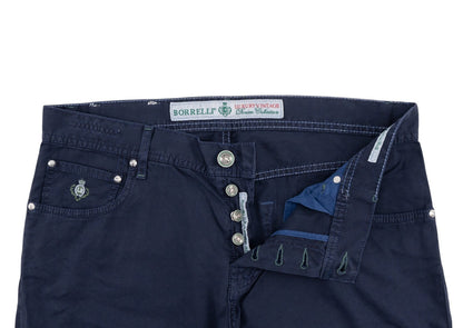 415$ LUIGI BORRELLI NAPOLI Blue Navy Denim Jeans Pant Cotton 35 US / 51  EU
