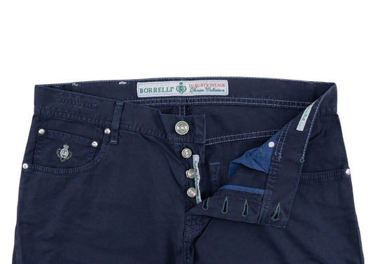 415$ LUIGI BORRELLI NAPOLI Blue Navy Denim Jeans Pant Cotton 35 US / 51  EU