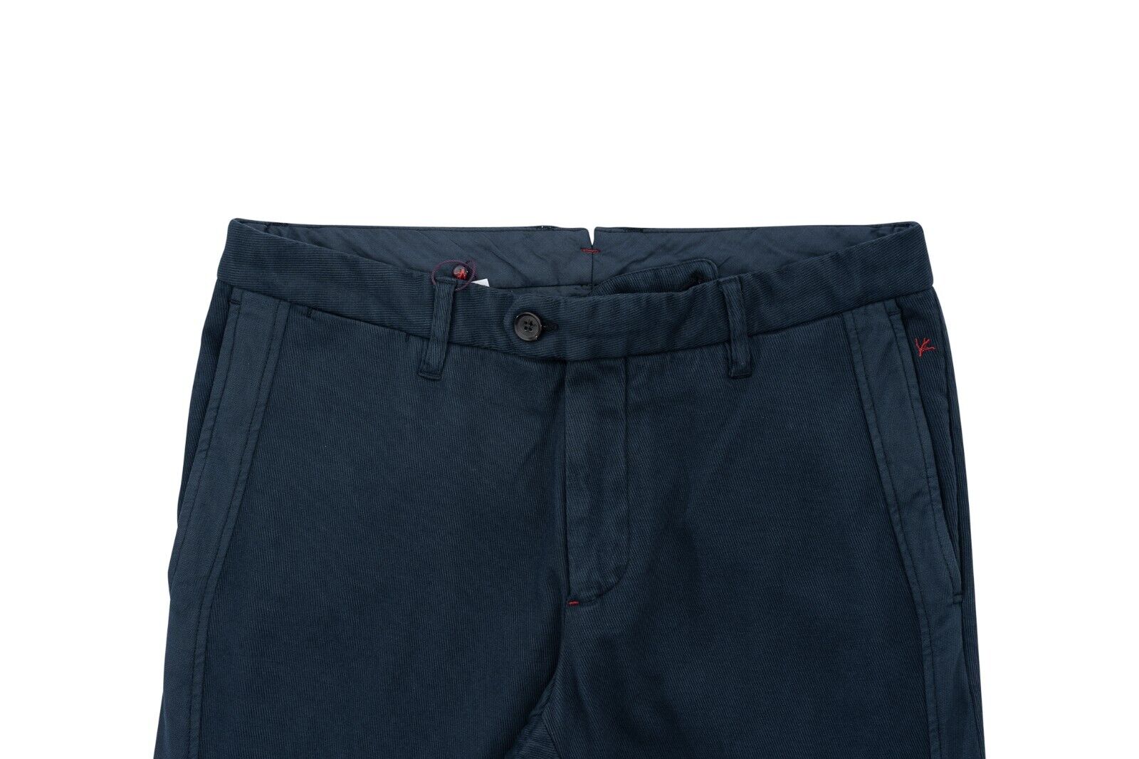 690$ ISAIA NAPOLI Dark Blue Chino Trousers Pant Cotton / Cashmere 32 US / 48 EU