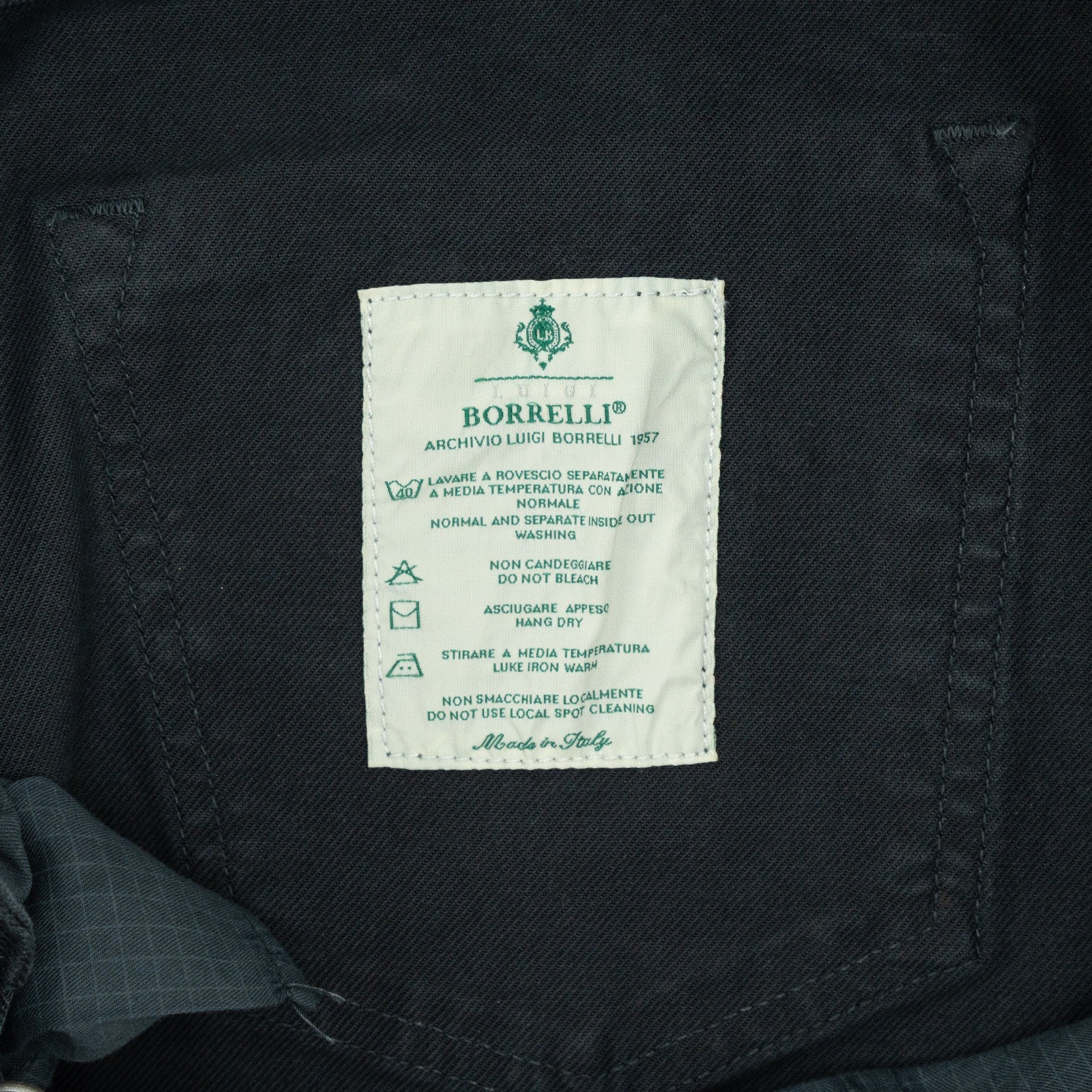 415$ LUIGI BORRELLI NAPOLI Dark Blue Denim Jeans Pant Cotton 35 US / 51 EU