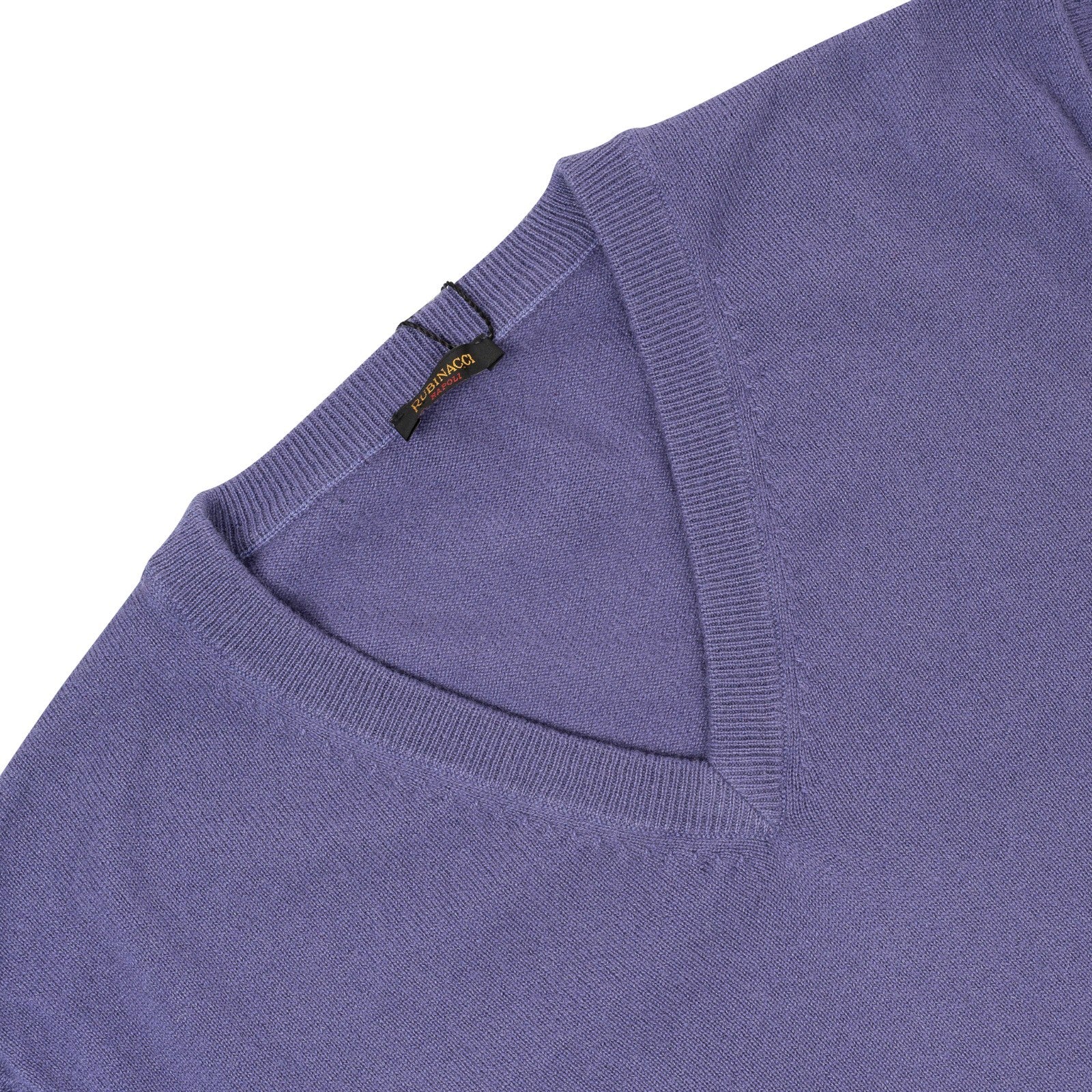 750$ RUBINACCI NAPOLI Violet Sweater V-Neck 100% Soft Cashmere Size L