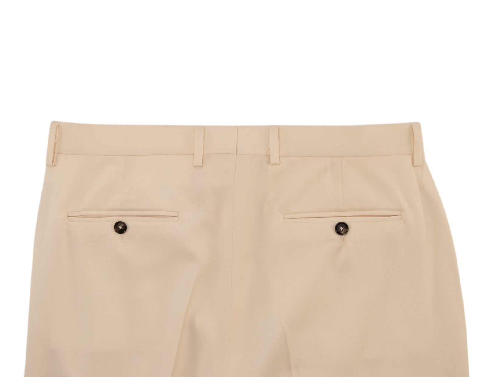 1450$ ISAIA NAPOLI Tapered Dress Pant Pleated Wool Cream 32 US / 48 EU R