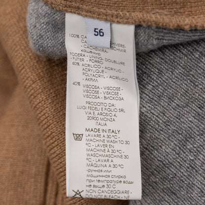$1800 FEDELI  "Baltimora" Beige / Gray Cardigan Vest 100% Cashmere 46 US / 56 EU